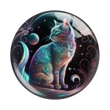 20MM cat Print glass snap button charms