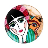 20MM Famous paintings Art lady Print glass snap button charms