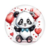 20MM panda Print glass snap button charms