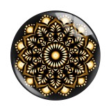 20MM Black and Golden Colorful patterns Print glass snap button charms