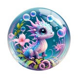 20MM the twelve Chinese zodiac signs animal Print glass snap button charms