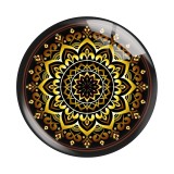 20MM Black and Golden Colorful patterns Print glass snap button charms