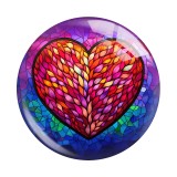 20MM love  Valentine's Day pattern  Print glass snap button charms