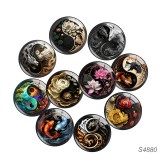 20MM Yin and Yang the Great ultimate Print glass snap button charms