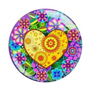 20MM Colorful patterns Print glass snap button charms