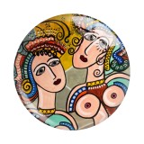 20MM Famous paintings Art lady Print glass snap button charms