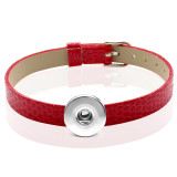 New bracelet 8mm PU snake pattern wrist strap fit 18mm snap button jewelry