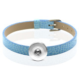 New bracelet 8mm PU snake pattern wrist strap fit 18mm snap button jewelry