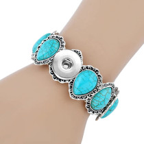 20MM elastic peach heart turquoise bracelet  Snaps button jewelry wholesale