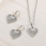 stainless steel love  earrings necklace
