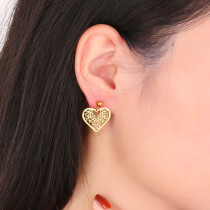 stainless steel love Leaf  earrings