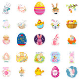 50 Easter stickers decorating Easter bunny egg windows with cartoon waterproof stickers