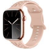 38/40/41mm Suitable for Apple Watch Strap iwatch Relief pattern three-dimensional small rose Silicone Strap Apple Watch  (excluding dial)