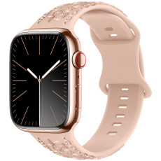 42/44/45/49mm Suitable for Apple Watch Strap iwatch Relief pattern three-dimensional small rose Silicone Strap Apple Watch  (excluding dial)