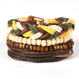 18cm minimalist women's hand woven bracelet men's cowhide bracelet