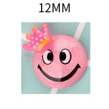 12MM Crown smiley expression DIY  Resin snap button charms