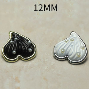 12MM Pearl Love Metal snap button charms