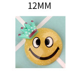 12MM Crown smiley expression DIY  Resin snap button charms