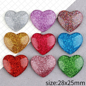 20MM  Love sequin resin snap button charms