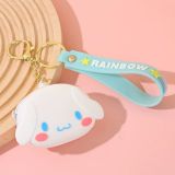 Sanrio KT Cat Zero Wallet Keychain Student Cartoon Animal Silicone Earphone Bag Cute Bag Pendant