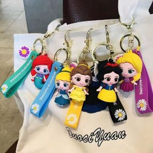 Cute cartoon Snow White handbag pendant, princess car keyring, mermaid keychain
