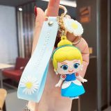 Cute cartoon Snow White handbag pendant, princess car keyring, mermaid keychain