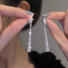 Zircon tassel sparkling earrings
