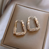 Silver shattered square diamond earrings