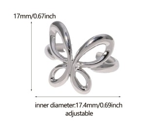 Butterfly stainless steel ring