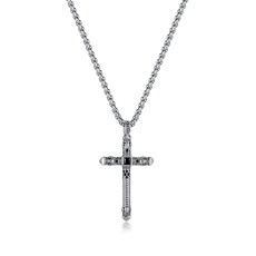 Vintage Cross Stainless Steel Pendant Necklace
