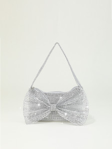 Sparkling rhinestone with diamond bow decoration, portable party and dinner bag