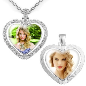 Taylor Swift BTS Love Double sided Rotating Diamond Set Time Gemstone Crystal Glass Necklace