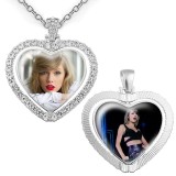 Taylor Swift BTS Love Double sided Rotating Diamond Set Time Gemstone Crystal Glass Necklace
