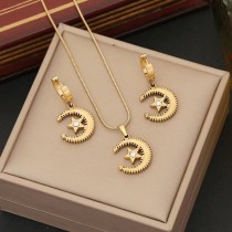 Stainless steel earring necklace set