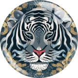20MM tiger Print glass snap button charms