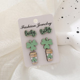 Irish Easter Easter Egg Earrings Cartoon Cute Mushroom Love Wooden Earrings Set