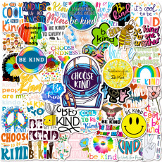 50 Be kind friendly psychological stickers, notebook, skateboard, mobile phone, water cup waterproof stickers