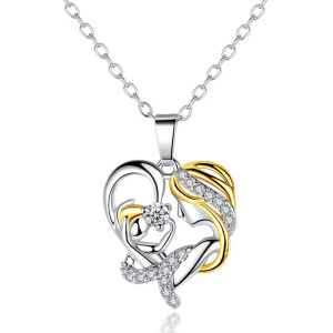 Mother's Love Diamond Pendant Necklace Mother's Day Gift Mom