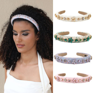 Baroque vintage crystal flower headband hair accessories