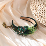 Colorful butterfly rhinestone tassel feather headband hair accessory