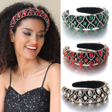 Inlaid rhinestone super sparkling sponge hair hoop hair accessories