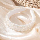Baroque pearl wide brimmed crystal sponge headband hair accessories