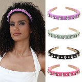 Alloy inlaid pearl flower sponge headband hair accessories