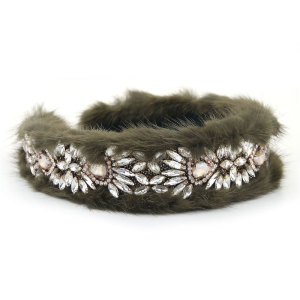 Glass Diamond Full Diamond Mink Fleece Fashion Wide Edge Headband Hair Accessories
