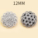 12MM Metal rhinestone flower shape snap button charms