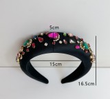 Baroque sponge inlaid colorful diamond starry velvet fabric hair accessories headwear