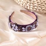 Retro Baroque Palace Style Flower Hair Hoops and Water Diamond Hair Accessories