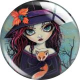 20MM Girl Print glass snap button charms