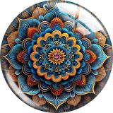 20MM Mandala pattern Print glass snap button charms