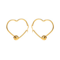 Stainless steel Love Gold Ball Circle Earrings